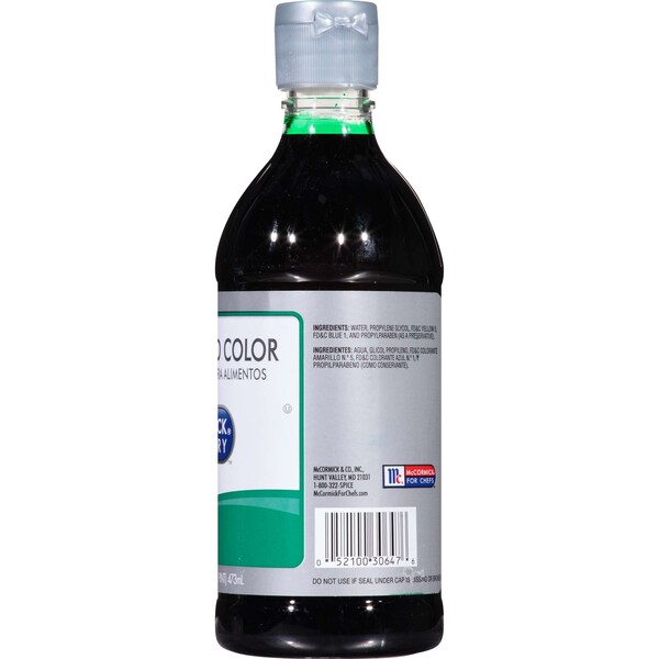 Mccormick McCormick Culinary Green Food Color 1 Pint Bottle, PK6 - 930647