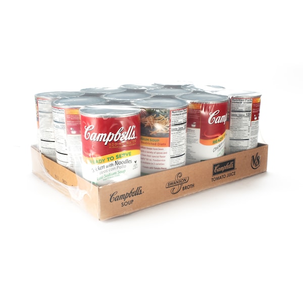 Campbells Ready To Serve Red & White Low Sodium Chicken Noodle Soup 50 oz., PK12 - 000001715