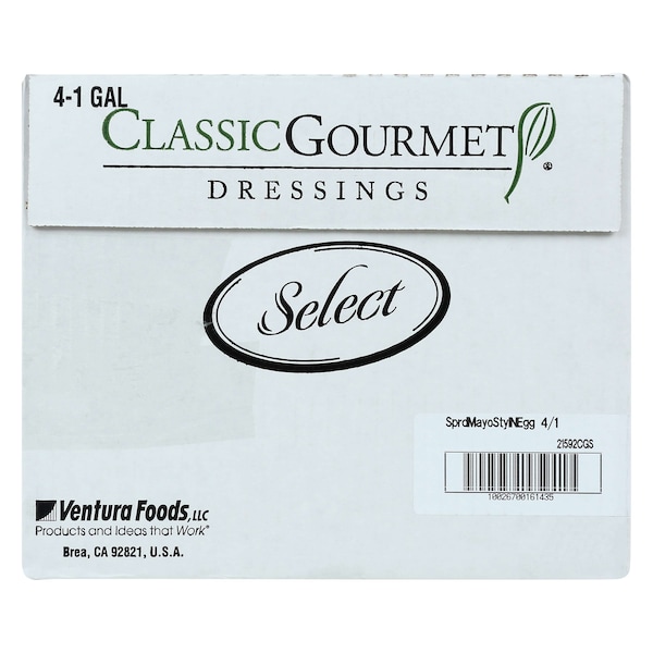 Classic Gourmet Select Spread Mayonnaise Style 1 gal., PK4 - 21592CGS