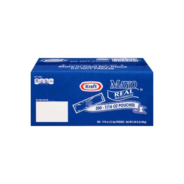 Green Rabbit Holdings KRAFT Mayo Real Mayonnaise Single Serve Packets, 0.44 oz, 200 Count - 22001118