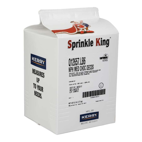 Sprinkle King Decorettes Medium Chocolate Non-Partially Hydrogenated 6lbs, PK4 - Q12657.LB6