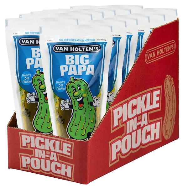 Van Holtens Van Holten's Big Papa Dill Pickle Individually Packed In A Pouch, PK12 - 1012D
