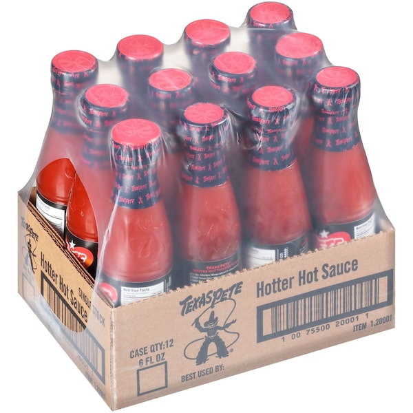 Texas Pete Texas Pete Hotter Hot Sauce 6 oz. Bottles, PK12 - 1.20001