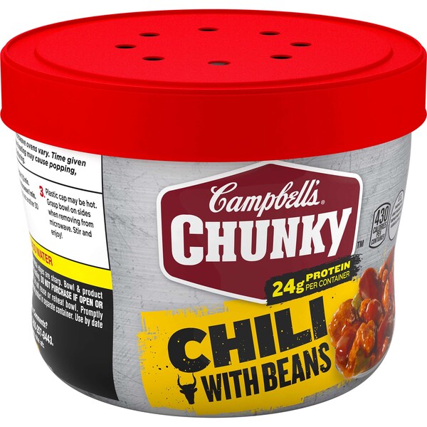 Campbells Chunky Roadhouse Chili Microwaveable Soup 15.25 oz.e, PK8 - 000015904