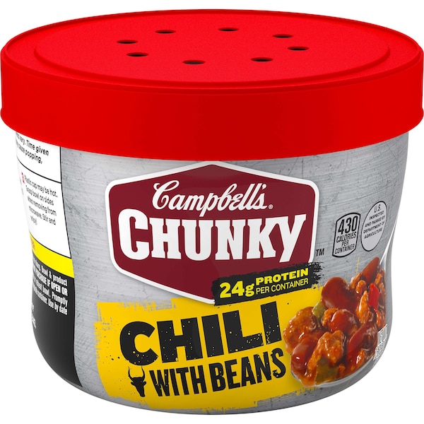 Campbells Chunky Roadhouse Chili Microwaveable Soup 15.25 oz.e, PK8 - 000015904