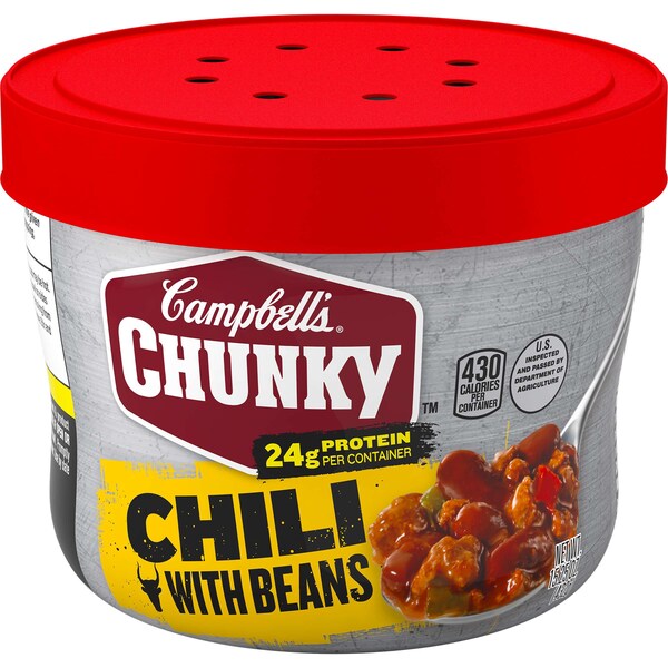 Campbells Chunky Roadhouse Chili Microwaveable Soup 15.25 oz.e, PK8 - 000015904