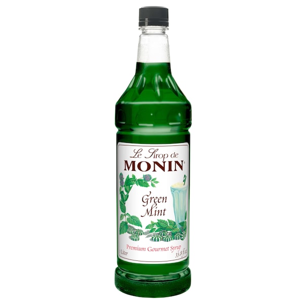 Monin Monin Green Mint Syrup 1 Liter Bottle, PK4 - M-FR021F