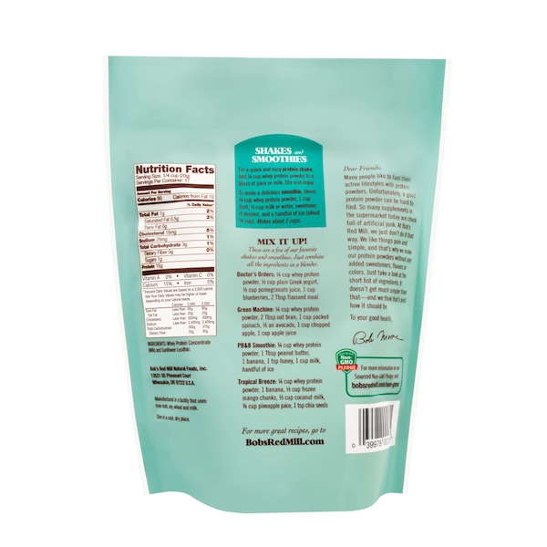 Bobs Red Mill Natural Foods Bob's Red Mill Whey Protein Powder 12 oz. Bag, PK4 - 1289S124