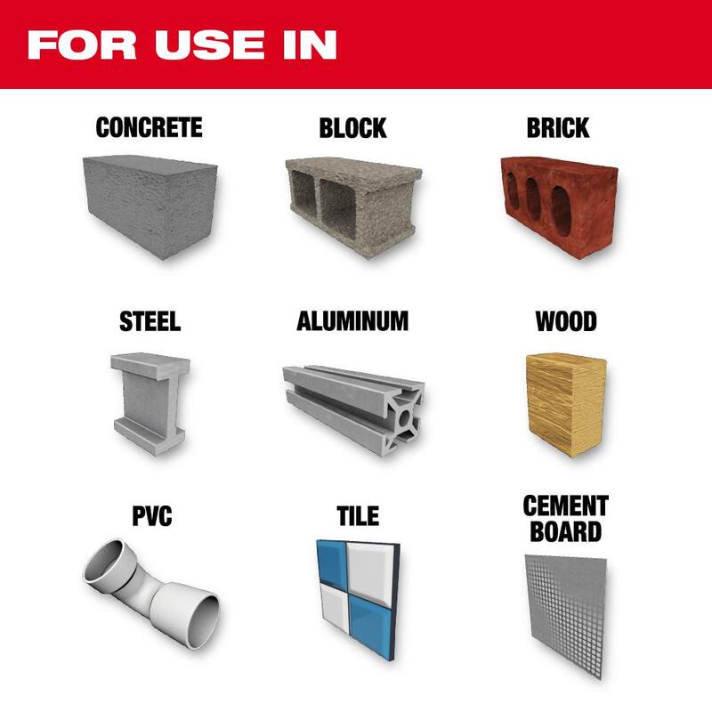 Set de brocas para mampostería Milwaukee SHOCKWAVE Carbide Multi-Material (paquete de 10) - 48-20-8898-48-20-8898