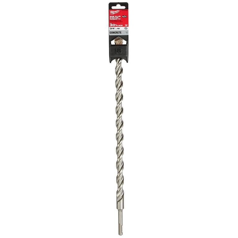 Broca de carburo SDS-PLUS de 2 cortadores de 3/4 de pulgada x 18 pulgadas de Milwaukee - 48-20-8266