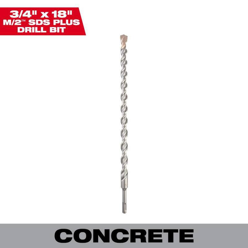 Broca de carburo SDS-PLUS de 2 cortadores de 3/4 de pulgada x 18 pulgadas de Milwaukee - 48-20-8266