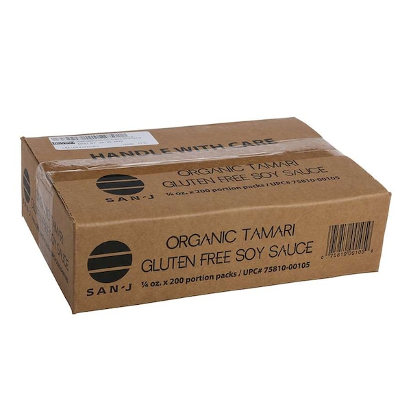 San-J International Organic Tamari Soy Sauce Packets .25 oz., PK200 - 075810001059