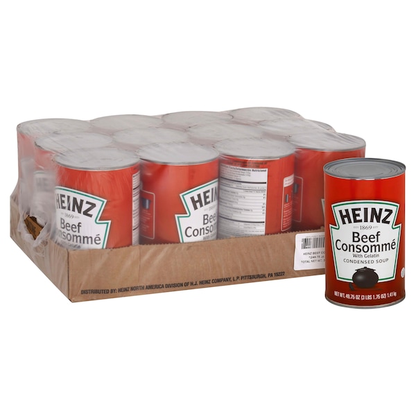 Heinz Heinz Consomm Beef Soup 49.25 oz. Can, PK12 - 10013000498408