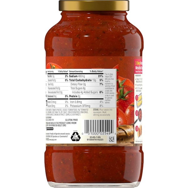 Prego Sauce Traditional Spaghetti 24 oz., PK12 - 000018716
