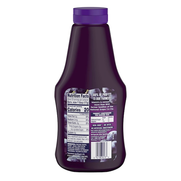 Welchs Welch's Concord Grape Reduced Sugar Squeeze Jelly 17.1 oz., PK12 - WPD50171