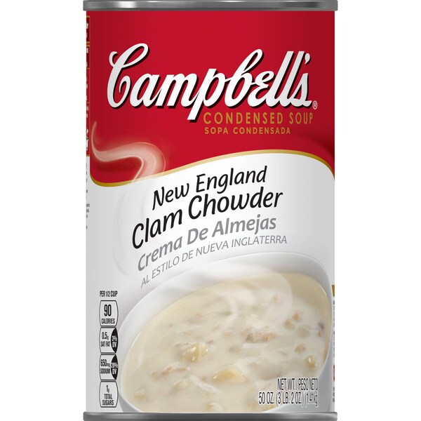 Campbells Condensed Soup Red & White New England Clam Chowder Soup 50 oz., PK12 - 000001366