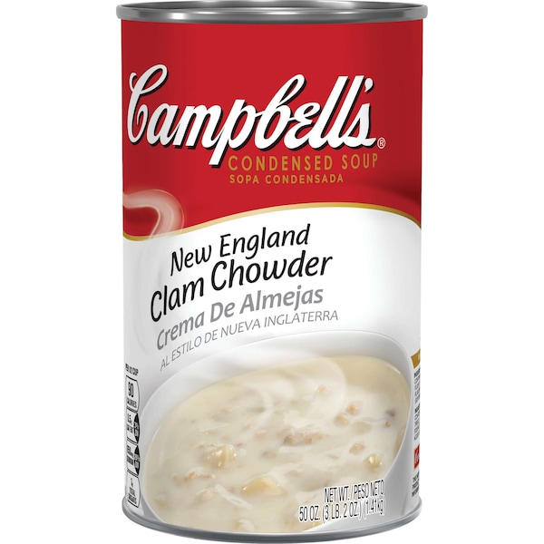 Campbells Condensed Soup Red & White New England Clam Chowder Soup 50 oz., PK12 - 000001366
