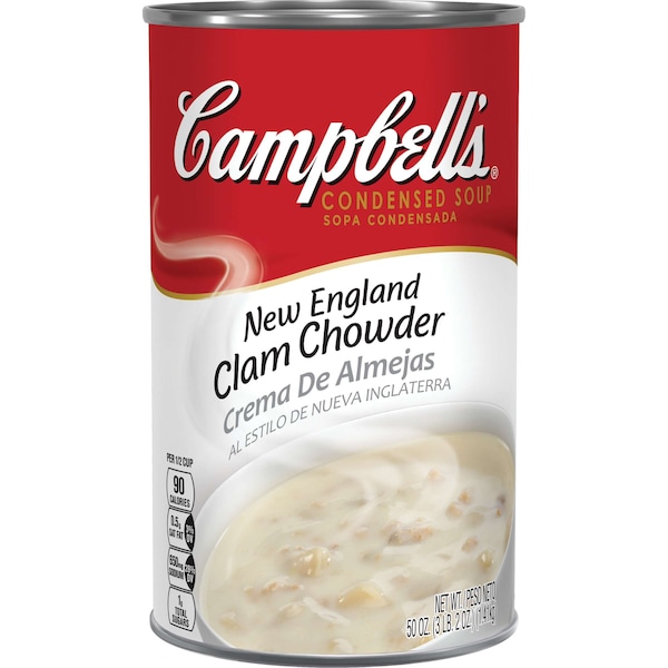 Campbells Condensed Soup Red & White New England Clam Chowder Soup 50 oz., PK12 - 000001366
