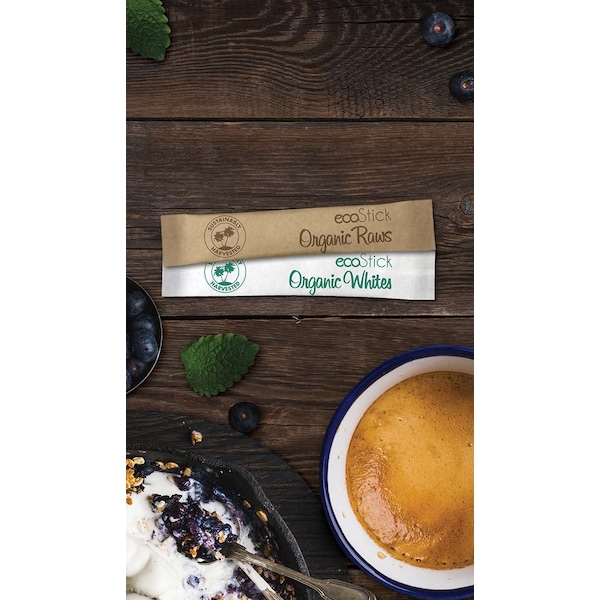 Ecostick Ecostick Single Serve Organic Whites Cane Sugar 2.8g Packet, PK2000 - 83662