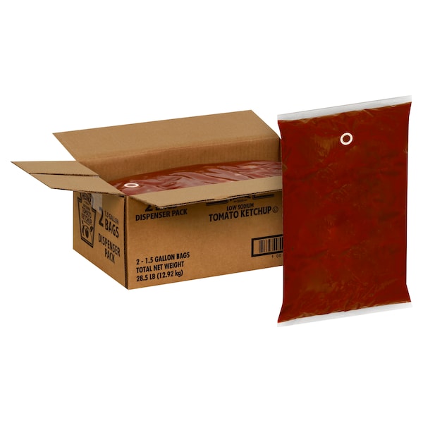 Heinz Heinz Dispenser Pack Low Sodium Ketchup 1.5 gal. Bag, PK2 - 10013000515686