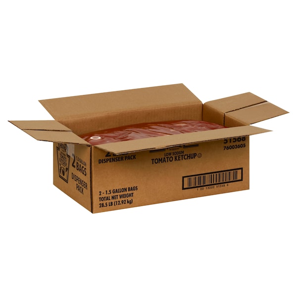 Heinz Heinz Dispenser Pack Low Sodium Ketchup 1.5 gal. Bag, PK2 - 10013000515686