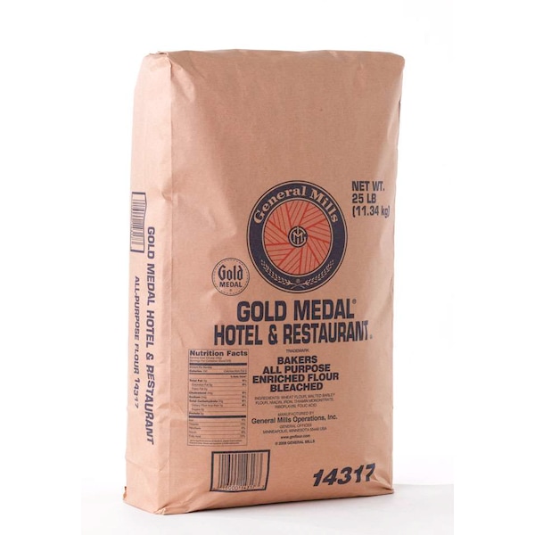 Gold Medal Hotel & Restaurant Bakers AP Enriched Bleached Flour 25lbs, PK2 - 16000-14317
