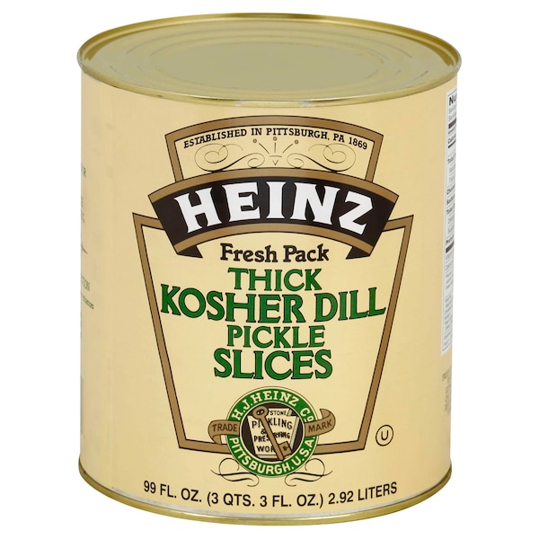 Heinz Heinz Kosher Dill Thick Slice Crinkle Cut Chip Pickle 99 oz. Can, PK6 - 10013000632604