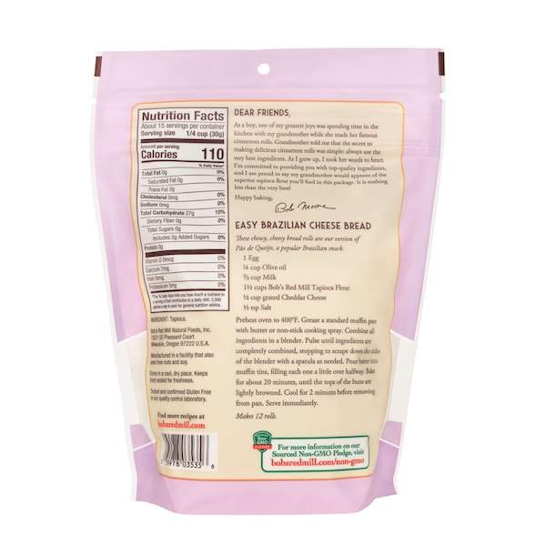 Bobs Red Mill Natural Foods Bob's Red Mill Tapioca Flour 16 oz. Bag, PK4 - 1532S164