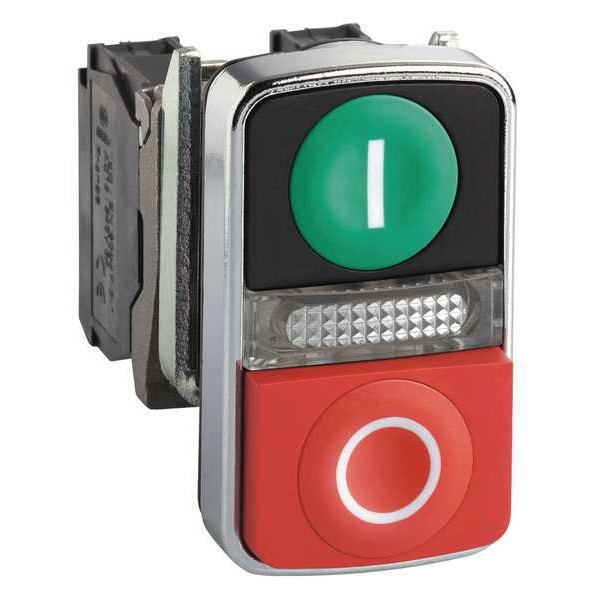 Operador Multicabezal Iluminado con Contacto Schneider Electric, 22 mm, 1NA/1NC, Rectangular - XB4BW73731B5