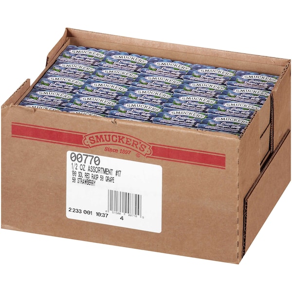 Smuckers Smucker's Assort No 17 Red Raspberry/Grape/Strawberry Jelly .5 oz., PK200 - 5150000770