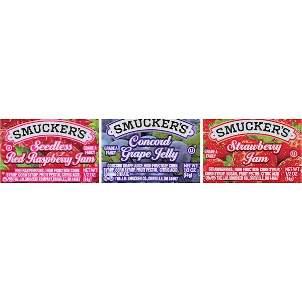 Smuckers Smucker's Assort No 17 Red Raspberry/Grape/Strawberry Jelly .5 oz., PK200 - 5150000770