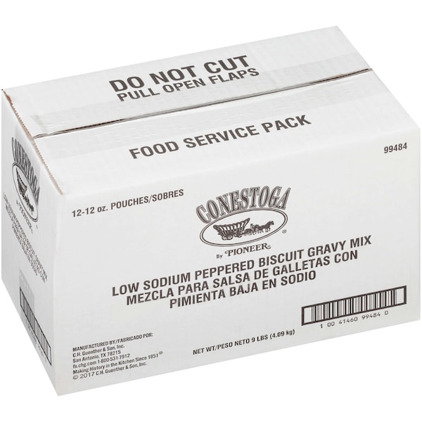 Conestoga Conestoga Low Sodium Peppered Biscuit Gravy Mix, PK12 - 99484