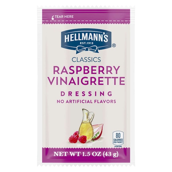 Hellmanns Salad Dressing Sachets Raspberry Vinaigrette 1.5 oz., PK102 - 048001007949