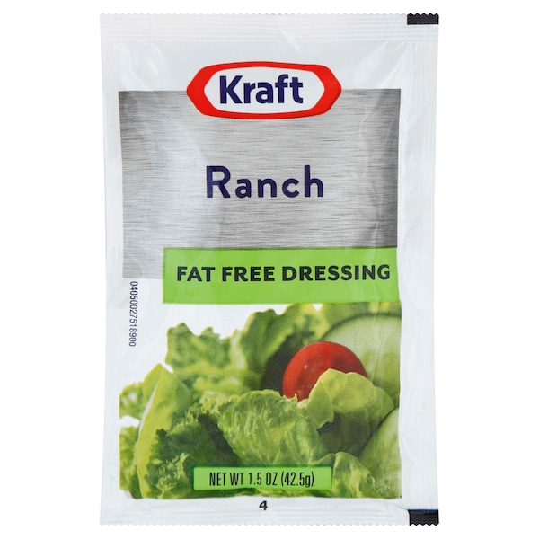 Kraft Kraft Fat Free Ranch Dressing 1.5 oz. Pouch, PK60 - 00021000667505