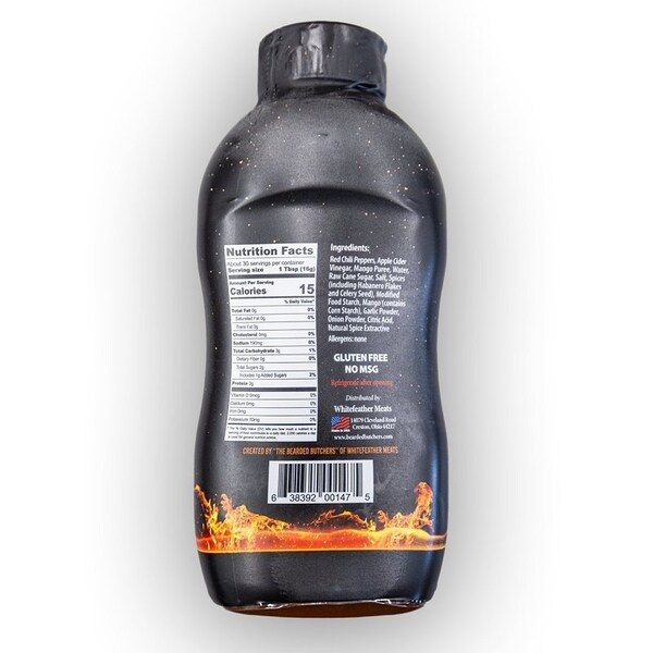 Bearded Butcher Rebel Red Hot Sauce, Mango Habanero, 17 fl-oz Bottle - BB-1475