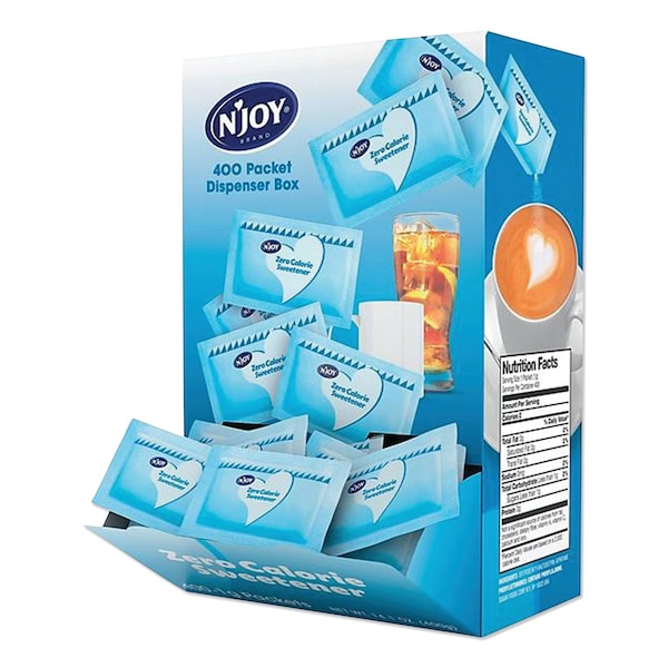 Njoy Blue Aspartame Artificial Sweetener Packets, 0.04 oz Packet, PK400, 400PK - 83219
