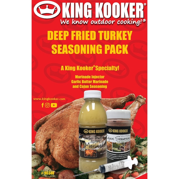 King Kooker Deep Fry Turkey Pack, Garlic Butter Marinade, Cajun Seasoning - 96348