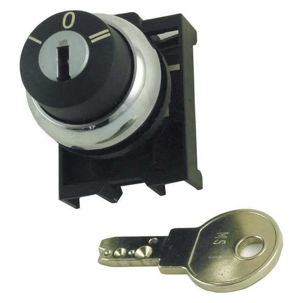 Interruptor selector sin iluminación de Eaton, 22mm, 3 posiciones, con llave - M22M-WRS3-A1