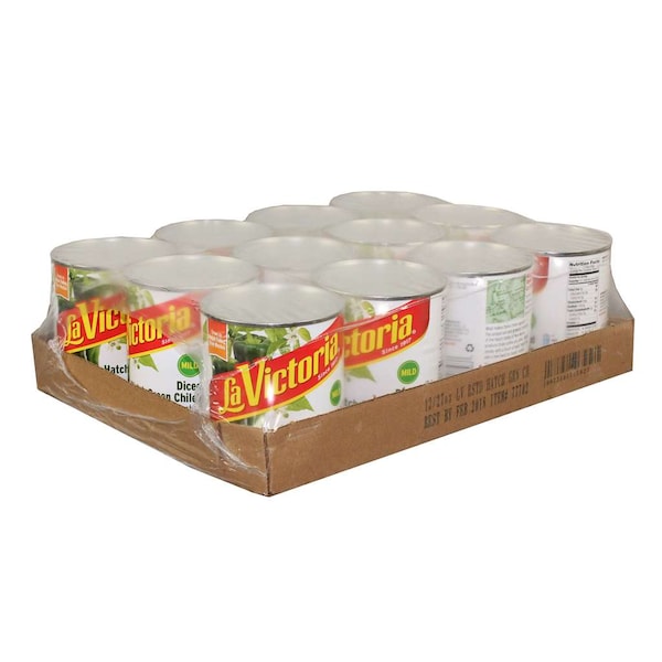 La Victoria 27 oz. La Victoria Fire Roasted Hatch Green Chile, PK12 - 77702