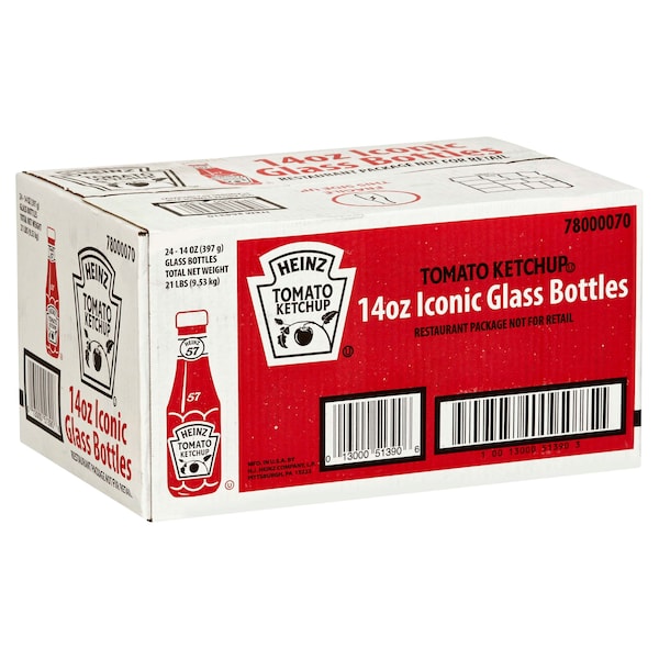 Heinz Heinz Glass Bottle Ketchup 14 oz., PK24 - 10013000513903