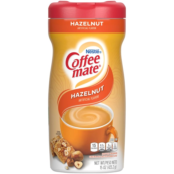 Coffee Mate Coffee-Mate Hazelnut Powder Creamer 15 oz. Canister, PK12 - 00050000123452