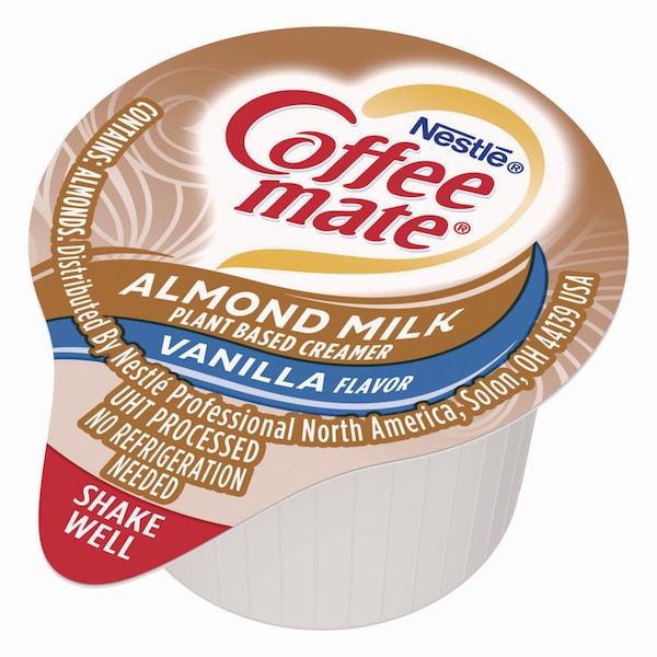 Coffee Mate Plant-Based Almond Milk Non-Dairy Liquid Creamer Singles, Natural Vanilla, 0.38 oz Tubs, 50PK - 12461537