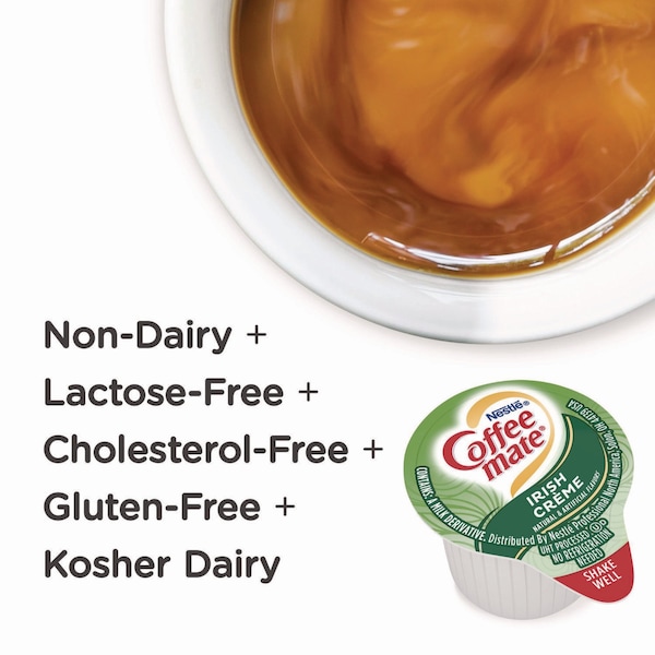 Coffee Mate Liquid Coffee Creamer, Irish Creme, 0.38 oz Mini Cups, 50PK - NES35112