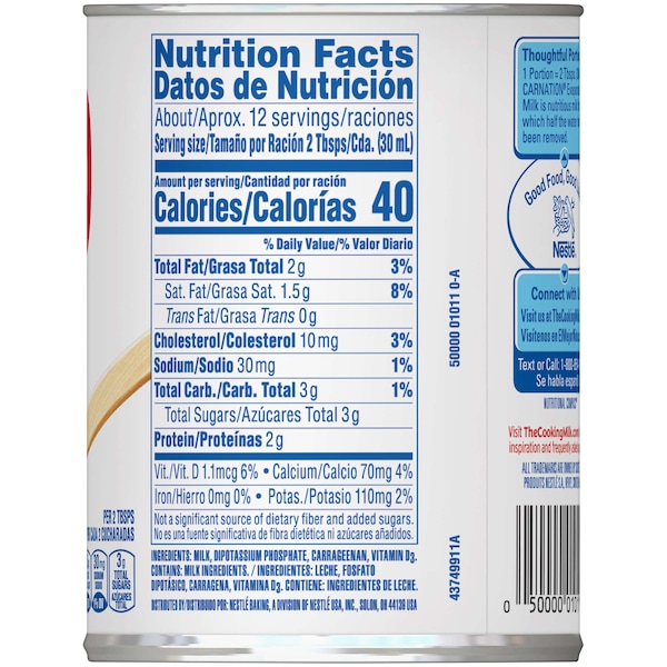 Carnation Nestle Carnation Original Evaporated Milk 12 fl. oz. Can, PK24 - 00050000015016