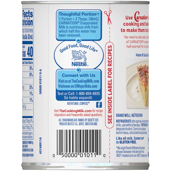 Carnation Nestle Carnation Original Evaporated Milk 12 fl. oz. Can, PK24 - 00050000015016
