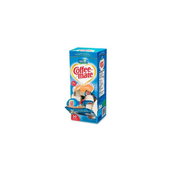 Nestle Coffee mate Non-Dairy Liquid Creamer, Singles, French Vanilla, 0.375 oz., 50/Box - NES35170BX