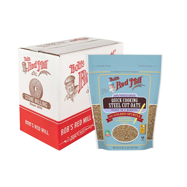 Bobs Red Mill Natural Foods Bob's Red Mill Quick Cooking Steel Cut Oats 22 oz. Bag, PK4 - 1382S224