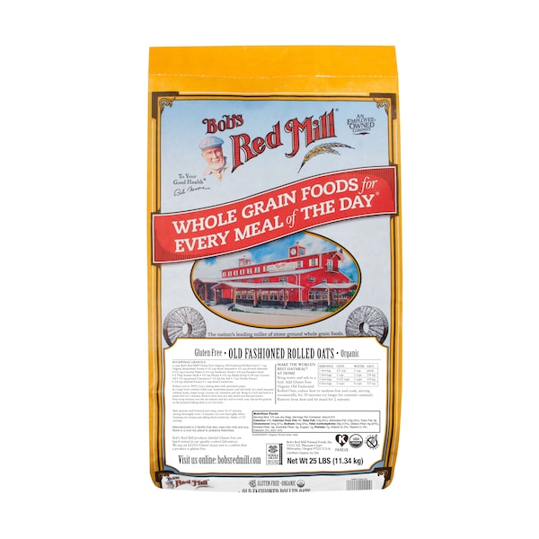 Bobs Red Mill Natural Foods Bob's Red Mill Gluten Free Organic Old Fashioned Rolled Oats 25lb - 1992B25