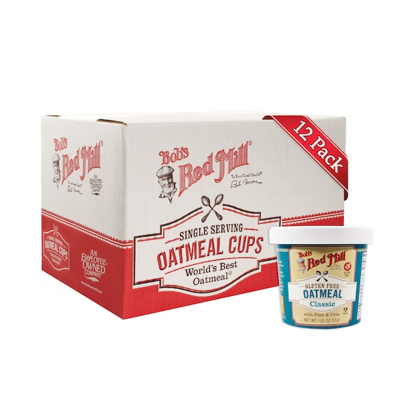 Bobs Red Mill Natural Foods Bob's Red Mill Gluten Free Classic Oatmeal Cup 1.81 oz. Cup, PK12 - 1368C0112