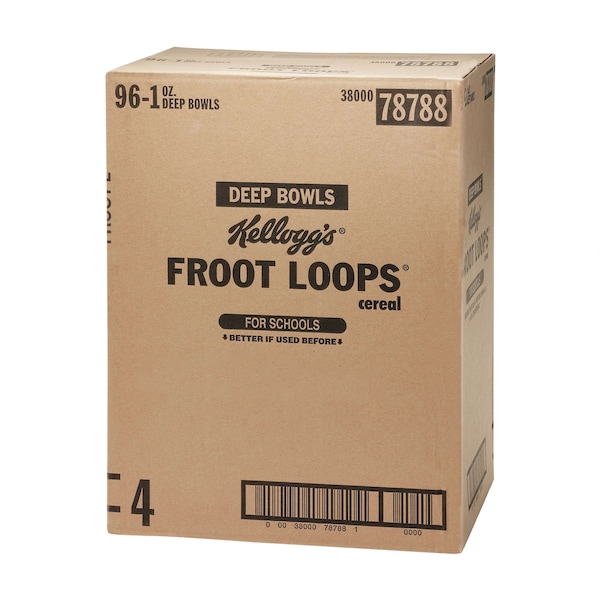 Kelloggs Kellogg's Reduced Sugar Froot Loops Cereal 1 oz. Bowl, PK96 - 3800078788